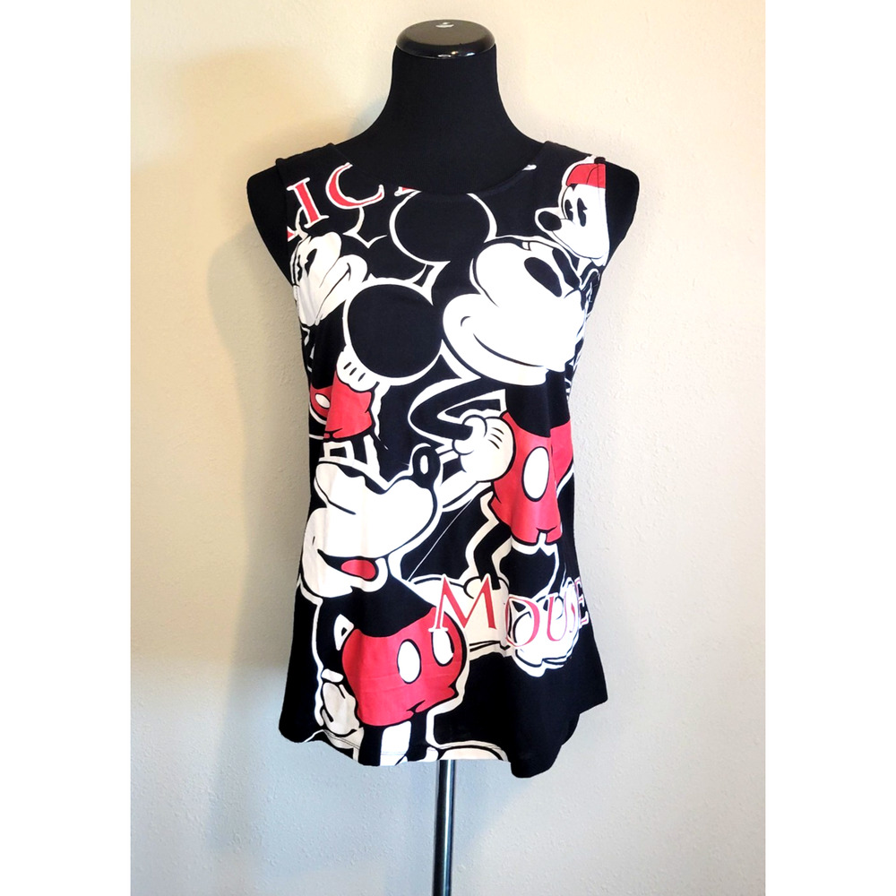 Disney Store Mickey Mouse Women’s Tank Top L 11‑13 Black Graphic Sleeveless